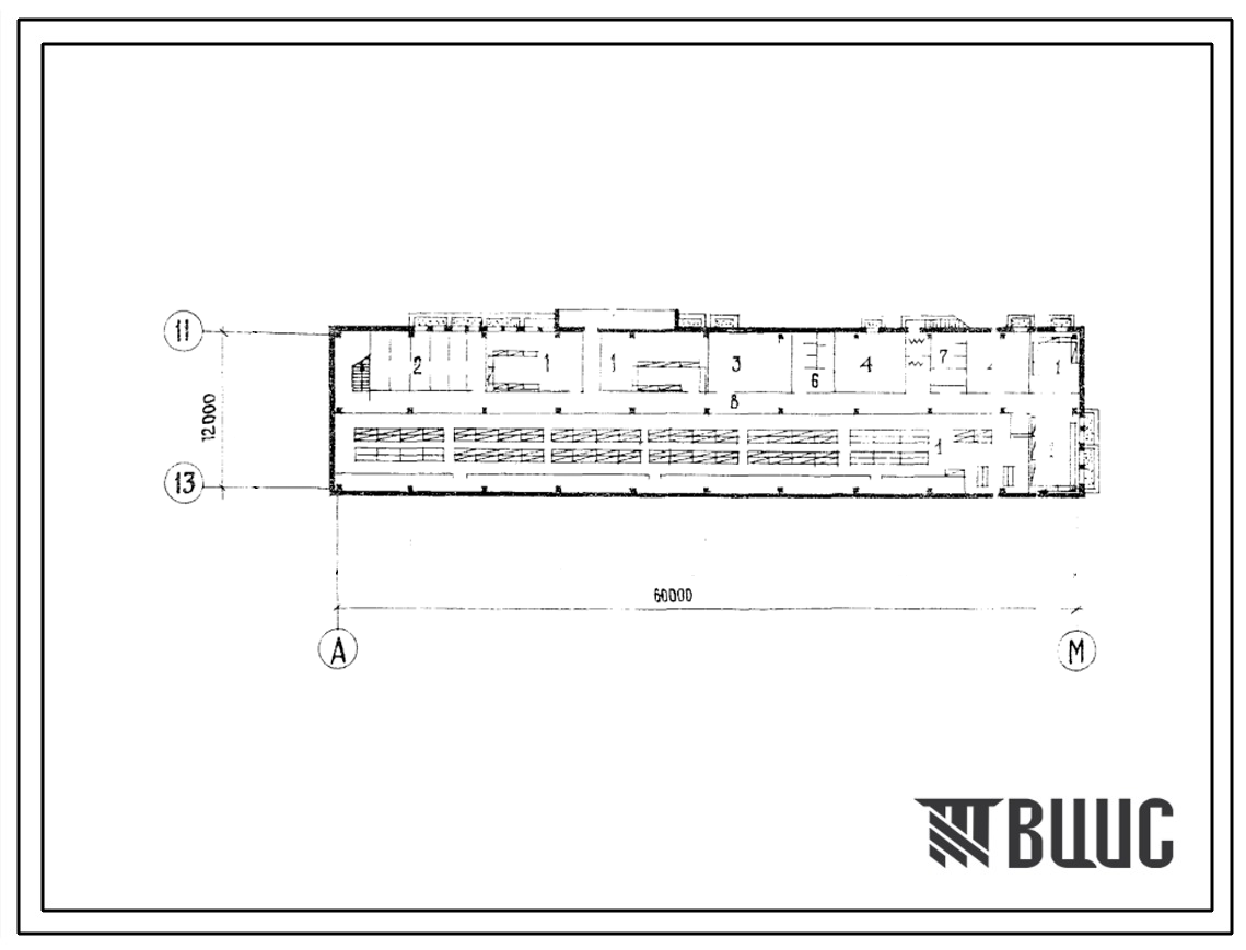 Типовой проект Б-2-600(222-1-376с) Хозяйственно-бытовые помещения в подвале средней общеобразовательной школы на 16 классов (624 учащихся), (убежище на 600 человек, размеры убежища 60м на 12м, режимы вентиляции 1,2).