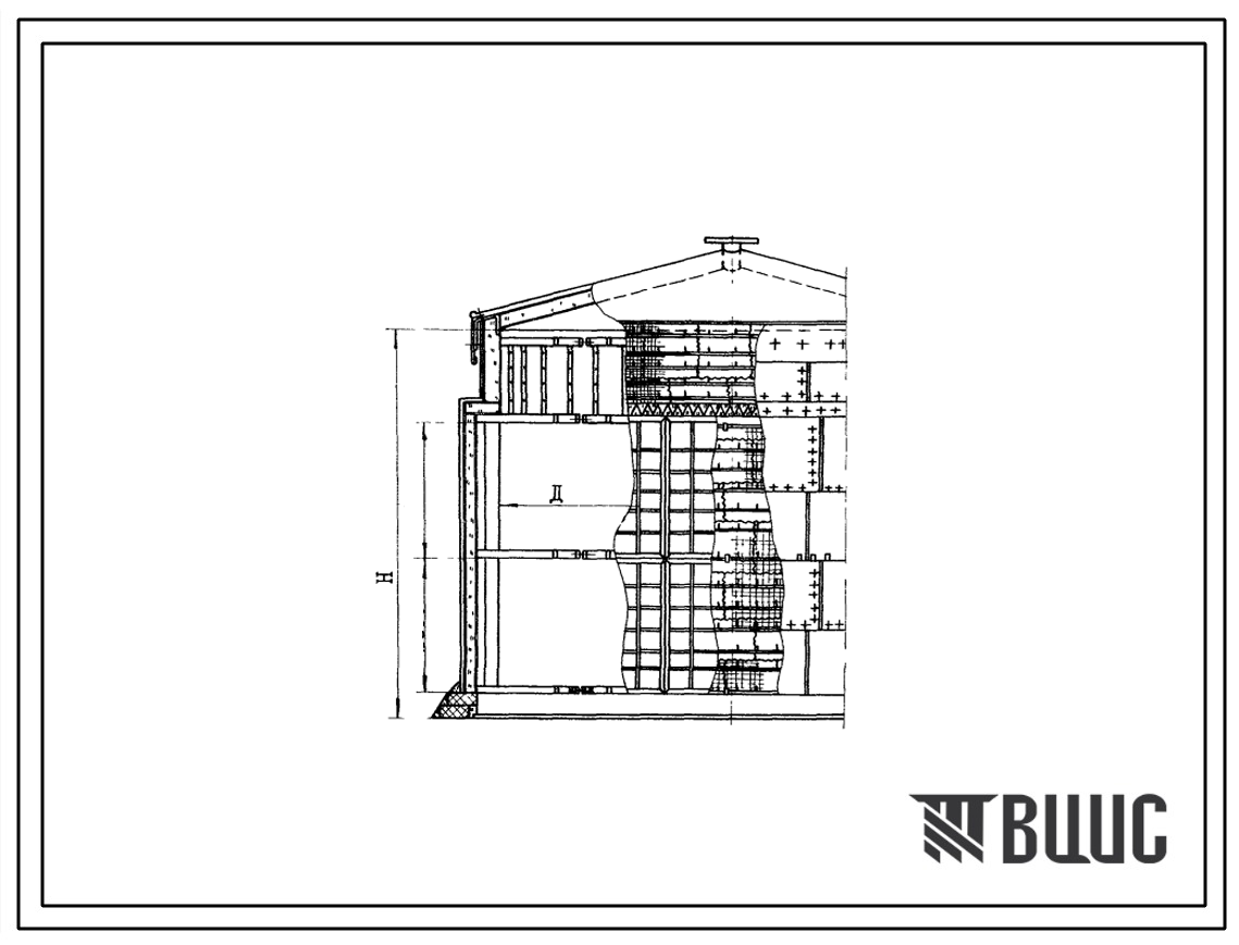 Типовой проект 700-5 Тепловая изоляция стальных вертикальных цилиндрических резервуаров емкостью 100, 200, 300, 400, 700 м3 с наружным обогревом для хранения темных нефтепродуктов и масел