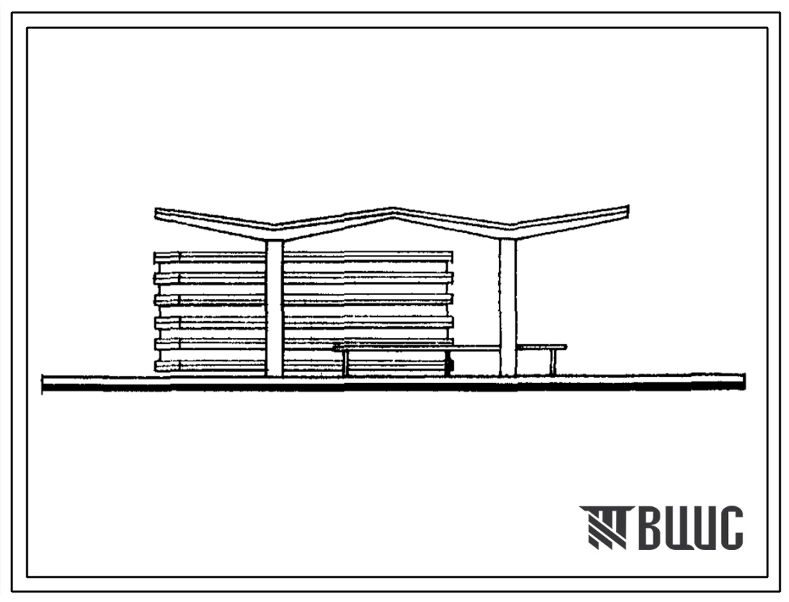 Типовой проект 503-77 Выпуск 4 Автопавильон на 20 человек, открытый (вариант Т-образная опора).