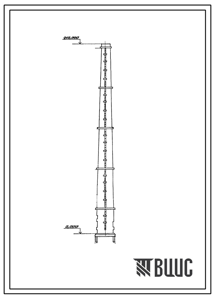 Проект 11741 Труба дымовая железобетонная Н=210 м Д0=8,4м