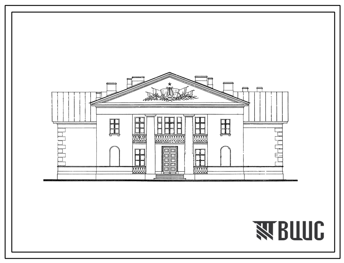 Типовой проект 183 Сельский клуб с залом на 150 мест. Стены из кирпича.