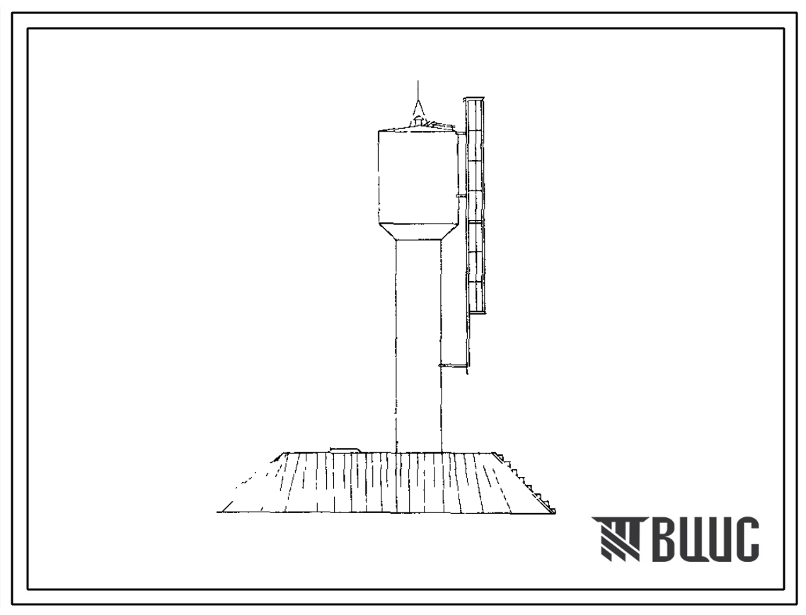 Типовой проект 901-5-13 Водонапорная бесшатровая стальная башня с баком емкостью 15 м3, высотой до дна бака 6 и 9 м.