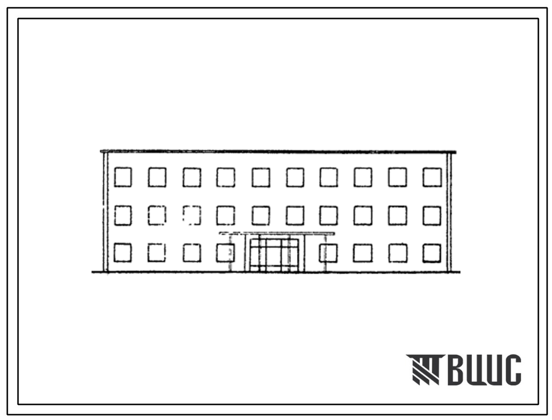 Типовой проект 415-1-9 Контора с лабораторией для мелькомбинатов. Здание трехэтажное размером в плане 12х30 м.