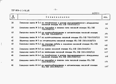 Состав альбома. Типовой проект 820-03-50.85Альбом 7 Сметы Книги 1-4