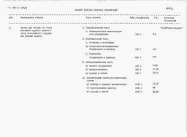 Состав альбома. Типовой проект 801-4-58.83Альбом 2. Заказные спецификации.     