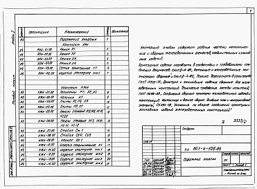 Состав альбома. Типовой проект 801-4-125.86Альбом 2 Чертежи строительных изделий.     