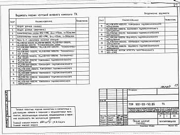 Состав альбома. Типовой проект 820-03-50.85Альбом 1 Пояснительная записка. Технологическая часть. Организация строительства.