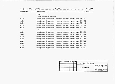 Состав фльбома. Типовой проект 816-1-154.88Альбом 8 Спецификации оборудования (части 1 и 2)  