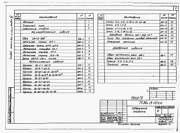 Состав альбома. Типовой проект 264-13-110смАльбом 3 Чертежи индустриальных строительных конструкций  и изделий