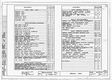 Состав альбома. Типовой проект 264-20-53Альбом 1 Общая, архитектурно-строительная, санитарно-техническая и электротехническая части