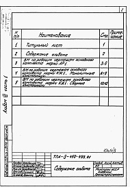 Состав фльбома. Типовой проект А-IV-450-493.91Альбом 7 Ведомости потребности в материалах. Часть 1