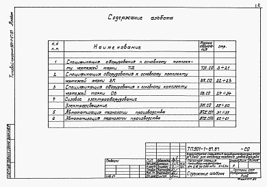 Состав альбома. Типовой проект 901-1-86.87Альбом 7 Спецификация оборудования (из ТП 901-1-87.87)