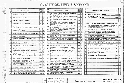 Состав фльбома. Типовой проект 901-3-62Альбом 1 Архитектурно-строительная и сантехническая части (отдельно стоящее здание)