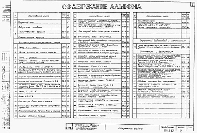 Состав фльбома. Типовой проект 901-3-62Альбом 2 Архитектурно-строительная и сантехническая части (в блоке с насосными станциями Q=4,8 и 12 тыс. м3/час)