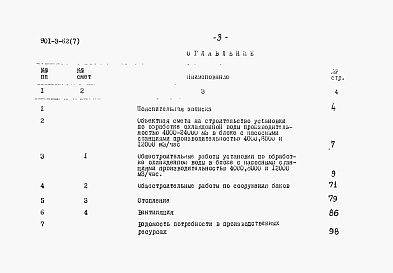 Состав фльбома. Типовой проект 901-3-62Альбом 7 Сметы по строительной части, отоплению и вентиляции (в блоке с насосными станциями Q=4,8 и 12 тыс. м3/час)