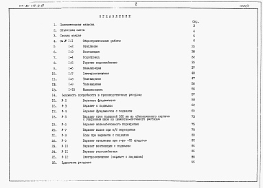 Состав альбома. Типовой проект 144-24-279.13.87Альбом 3 Сметы