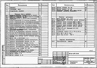 Состав альбома. Типовой проект 144-24-291.13.88Альбом 2 Примененный из ТП 184-24-287.13.88 Типовые узлы и детали. изделия