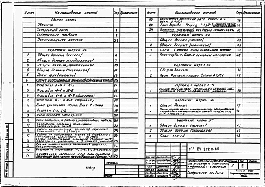 Состав альбома. Типовой проект 144-24-292.13.88Альбом 1 Архитектурно-строительные, санитарно-технические и электрические чертежи