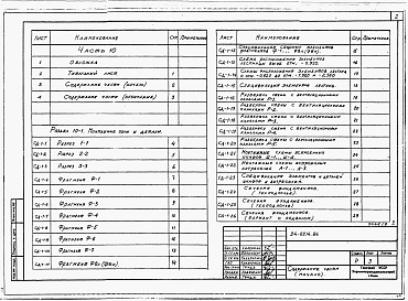 Состав фльбома. Типовой проект 153-24-217.86Альбом 6 Примененный из ТП 24-0214.86 Часть 10 Монтажные узлы и детали