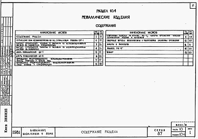 Состав фльбома. Типовой проект 87-07/1.2Альбом 7 Часть 10 Изделия заводского изготовления