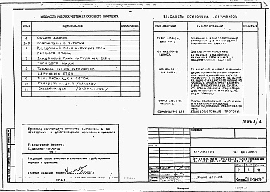 Состав фльбома. Типовой проект 87-019/75.2Альбом 7 Часть 1.85/дополнение/ часть 2 раздел 2.3 Вариант многослойных кирпичных наружных стен в пределах отм. -0.550 в соответствии с новыми теплотехническими нормативами