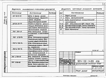 Состав фльбома. Типовой проект 904-02-14.85Альбом 8 Приточная вентиляционная камера прямоточная с двумя секциями воздухонагревателя. Регулирование температуры приточного воздуха с ограничением расхода тепла на вентиляцию. Электрическая система регулирования