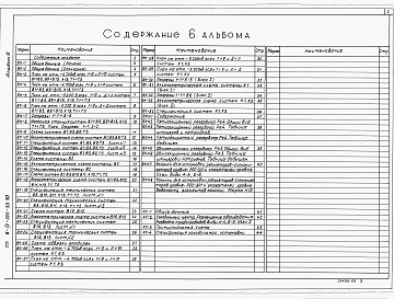 Состав альбома. Типовой проект В-IV-225-50.90Альбом 6 Водопровод и канализация. Холодоснабжение.     