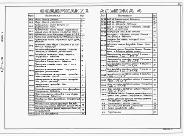 Состав альбома. Типовой проект В-IV-75-49.89Альбом 4 Конструкции железобетонные. Организация строительства.     