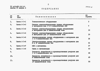 Состав альбома. Типовой проект А-II-450-267.84Альбом 6 Сметы. Выпуск 4 Сметы к технологическим чертежам, чертежам по связи и сигнализации, электротехническим чертежам 