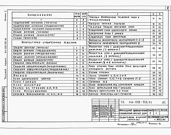 Состав фльбома. Типовой проект 144-000-359.85Альбом 1 Архитектурно-строительные решения: отопление и вентиляция, внутренние водопровод и канализация, газоснабжение, электроснабжение, связь