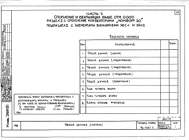 Состав альбома. Типовой проект 96-036.2Альбом 3 Часть 1 Архитектурно-строительные чертежи выше отм.0.000. Часть 2 Отопление и вентиляция выше отм.0.00- Раздел 2-1 Отопление чугунными радиаторами М-140-АО Раздел 2-3 Отопление конвекторами &quot;Комфорт-20&quot;. Часть 3 Водоснабжение и канализа