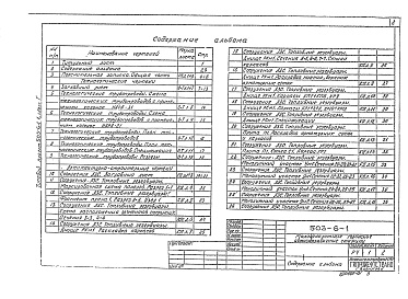 Состав фльбома. Типовой проект 503-6-1Альбом 1 Технологическая, архитектурно-строительная, генплан, санитарно-техническая и электротехническая части и слаботочные устройства 