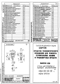 Состав альбома. Шифр 11.80-ТНО СредстваВыпуск 026 Стенд для проверки и разрядки аккумуляторов НБИ-0-00-00