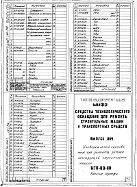 Состав альбома. Шифр 11.80-ТНО СредстваВыпуск 064 Универсальный кантователь для ремонта рамных конструкций строительных машин НГП-00-00