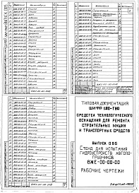 Состав альбома. Шифр 11.80-ТНО СредстваВыпуск 085 Стенд для испытаний гидроустройств автопогрузчиков ВЖЕ-00-00-00