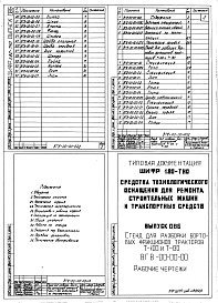 Состав альбома. Шифр 11.80-ТНО СредстваВыпуск 086 Стенд для разборки бортовых фрикционов тракторов Т-100 и Т-130 ВГВ-00-00-00