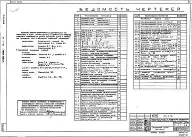 Состав альбома. Типовой проект 294-2-58Альбом 1 Архитектурно-строительные и технологические чертежи