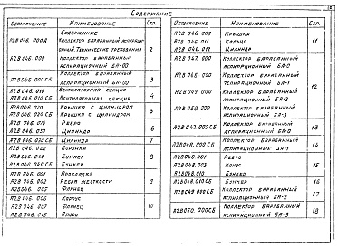 Состав альбома. Серия 5.904-37 АспирационныеВыпуск 5 Коллекторы барабанные аспирационные БА. Рабочие чертежи