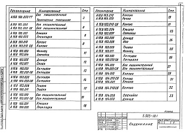 Состав альбома. Серия 5.903-19 БакиВыпуск 1 Баки. Рабочие чертежи