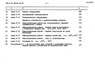 Состав альбома. Типовой проект 294-2-73см.83Альбом 7 Сметы.