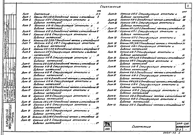 Состав фльбома. Серия 3.015-2/82 УнифицированныеВыпуск 2-3 Сборные железобетонные колоны для эстакад типов IVк ; Vк ; IVж ; Vж. Рабочие чертежи