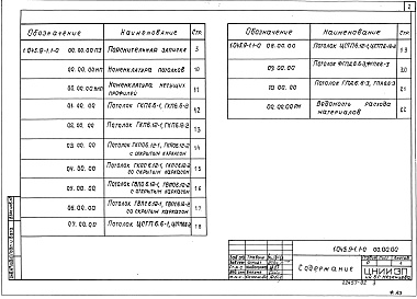 Состав альбома. Серия 1.045.9-1 НепроходныеВыпуск 1-0 Потолки из гипсовых и цементно-стружечных плит. Материалы для проектирования