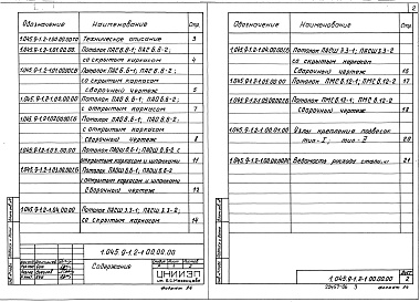 Состав альбома. Серия 1.045.9-1 НепроходныеВыпуск 2-1 Потолки из минераловатных плит. Конструкции и узлы. Рабочие чертежи