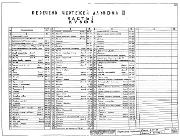 Состав альбома. Серия 1.420.1-25 КонструкцииАльбом 3 Изделия заводского изготовления. Часть 1 - Кузов. Часть 2 - Ходовая часть