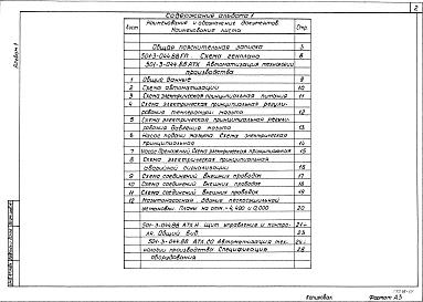 Состав фльбома. Типовой проект 501-3-044.88Альбом 1  Общая пояснительная записка. Автоматизация технологии производства. Спецификация оборудования     