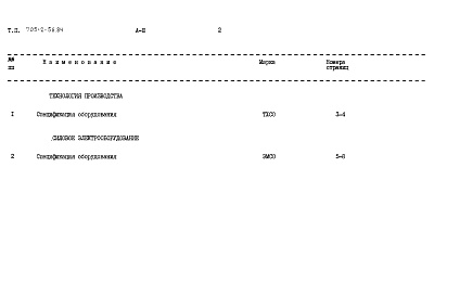 Состав фльбома. Типовой проект 705-2-56.84Альбом 3 Спецификации оборудования