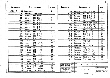 Состав альбома. Серия 1.020.1-7 КонструкцииВыпуск 2-1 Колонны для зданий с высотой этажей 3,3; 3,6 и 4,2 м. Рабочие чертежи