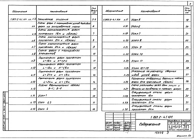 Состав альбома. Серия 1.263.2-4 УнифицированныеВыпуск 1 Фермы пролетами 18, 21 и 24 м из прокатных уголков 