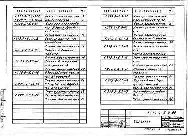 Состав альбома. Серия 1.279.9-5 ВстроенноеВыпуск 0 Материалы для проектирования 