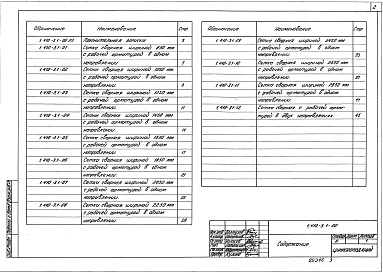 Состав альбома. Серия 1.410-3 СеткиВыпуск 1 Сетки с рабочей арматурой диаметром от 10 до 32 мм. Рабочие чертежи 